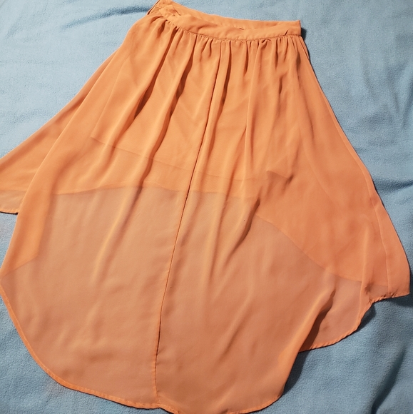 Forever 21 Orange High-Low Flowy Skirt - Picture 2 of 2